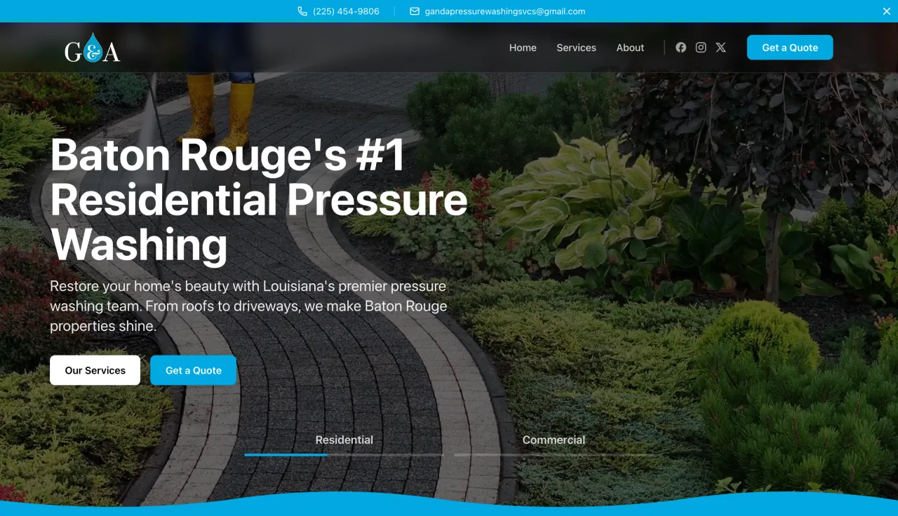 G&A Pressure Washing: Homepage